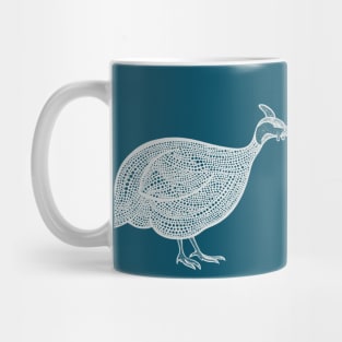 Guineafowl in Love - detailed farm animal ink art Mug